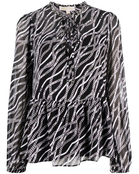 michael kors chain print blouse|michael kors women's tops.